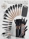 19-Piece Kitchen Utensil &amp; Knife Set with Holder &acirc;&euro;&ldquo; Heat-Resistant Silicone Cooking Tools, Stainless Steel Knives, Cutting Boards Included &acirc;&euro;&ldquo; Non-Stick, Durable, Easy-Clean Complete Cooking Set (Black)