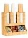 6 Compartments Condiment Rack Breakroom Accessories Caddy for K-Pods Snack Tea Bags Disposable Cups Bamboo Coffee Station Organizer 13.97 x 6.7 x 11.22 Inches