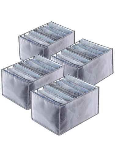 Langtaojin Washable Wardrobe Clothes Organizer (4 Pieces, Gray)