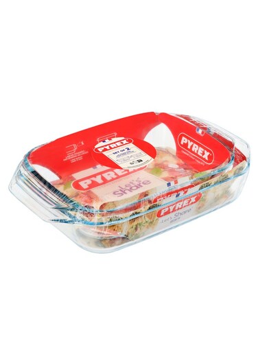 Pyrex Irresistible Rectangular Roaster Set 4L &amp; 3L Borosilicate Glass Bakeware, Oven, Microwave, Freezer &amp; Dishwasher Safe, Roasting, Baking &amp; Serving Dishes