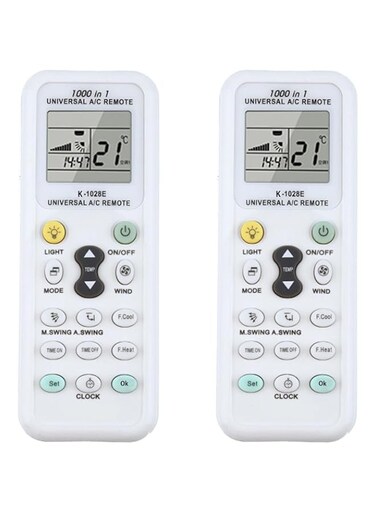 HBSTUDIO Universal Air Conditioner Remote Control,LCD A/C Conditioning Controller 1000 in 1,Match 99% of air conditioners(2Pcs)