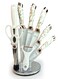 Professional 9-Piece Kitchen Knife Set with 360&Acirc;&deg; Rotating Acrylic Block - Ultra Sharp Stainless Steel Chef Knives, Non-Stick Coating, Sharpener &amp; Shears for Home Cooking.