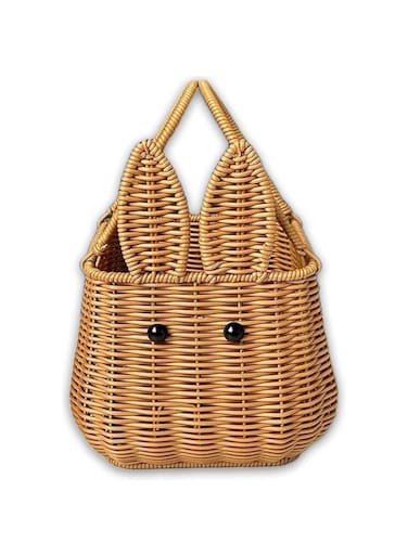 THE WHITE SHOP Bunny Eggs Basket with Handle - Hand Woven Gift Basket Picnic Basket Fruit Gargering Basket Flower Girl Basket for Multi-Use Storage (Size : A)