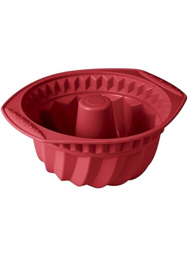 Bergner Bake A Wish Silicone Round Cake Mould 27.5X24X11 cm, Red Color