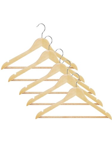 Pack of 5 Kids Non-Slip Swivel Hook Wooden Hangers