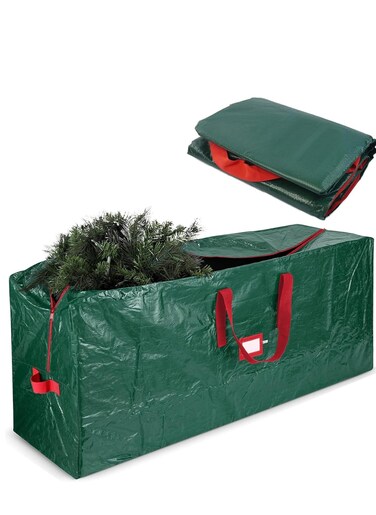 SINCHER Large Red Organiser for 9ft Artificial Tree Portable Tote Bug and Dust Proof Storage Bag (65 "x15 "x30")