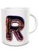 imPRESS White Ceramic Coffee Mug With Night Chrome Letter R