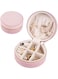 Terafeels Women Travel Jewellery Box Plush Velvet Travel Jewelry Box Organizer, Pink, 1702