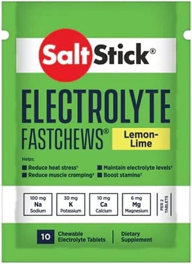 SaltStick Fastchew Chewable Electrolyte Tablets , Lemon Lime, 10 Pcs