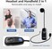 Wireless Microphone, UHF Wireless Microphone, 50m Wireless Transmission, for Tourist Guide/Teaching Speeches