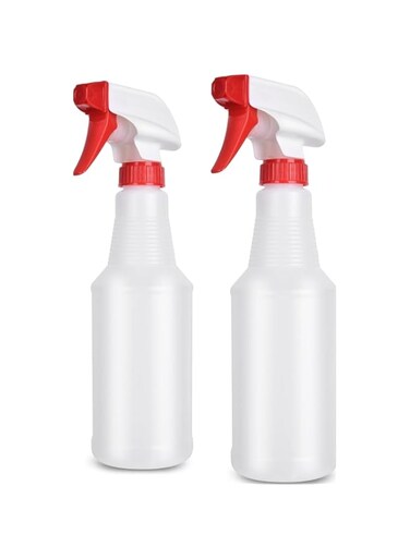 Didome 2 Pack Spray Bottles Heavy Duty No Leak Empty Refillable Spray Water Bottle Mist Stream for Iron/Cleaning/Gardening/Saloons/Plant 550ML (Red)