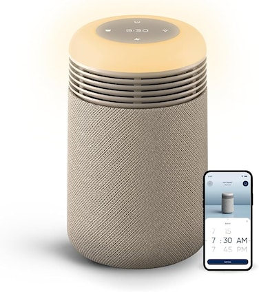 Blueair Mini Restful Air Purifier w/ Wake-Up Light, HEPASilent Tech, Smart Sleep Personalization, Sunrise Alarm, App Control &amp; USB-C Charging, for Small to Medium size Bedrooms (140&ndash;336 sqft), Beige