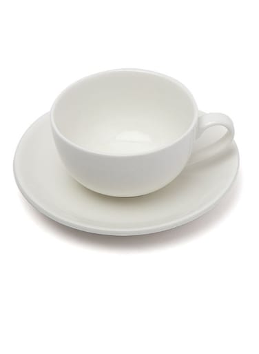 Elegant Milk Mug With Plate White 180ml