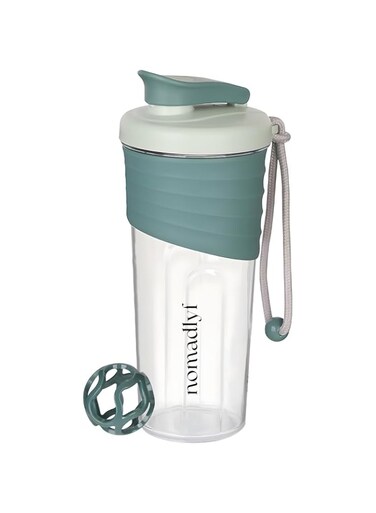 nomadlyf 700ml Gym Protein Shaker Bottle with Mixer Ball   Eco-Friendly Leakproof Plastic Shaker for Protein Powder, Whey, Pre-Workout, Smoothies, and Fitness Drinks   BPA-Free (Dark Green)