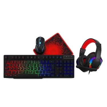 Tradeo 4 in 1 Gaming Combo Set Keyboard Mouse Headphones Mousepad RGB Backlit USB