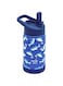Bamboo Bark Printed Kids Stainless Steel Insulated Water Bottle (350 ML) - Kids Water Bottle with Straw &amp; Handle, Printed Design Perfect for School, Sports, and Outdoor Activities (Sharks blue)