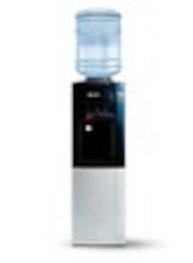 SPJ Premium 16L Water Dispenser with Built-in Refrigerator Cabinet, Top Loading Floor Standing Water Cooler, Hot Cold &amp; Normal Water, 3 Taps, Child Safety Lock, Fast Cooling, Black/Silver