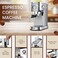 SPJ Coffee Machine, Stainless Steel Espresso Coffee Machine, 34oz Removable Water Tank, 20-Bar Professional Pump, Real-Time Pressure Gauge Coffee Maker, Color -Silver, CMEW-SS20B01,1 Yr Warranty