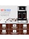 SPJ 12-Cup Drip Coffee Maker with Glass Carafe &ndash; Hot &amp; Iced Brew Coffee Machine, Touch Screen Control, Anti-Drip System, Self-Clean, Auto Shut-Off &ndash; 1.8L Coffee Machine for Home &amp; Office (Silver &amp; Black)