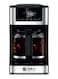 SPJ 12-Cup Drip Coffee Maker with Glass Carafe &ndash; Hot &amp; Iced Brew Coffee Machine, Touch Screen Control, Anti-Drip System, Self-Clean, Auto Shut-Off &ndash; 1.8L Coffee Machine for Home &amp; Office (Silver &amp; Black)