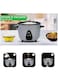 SPJ 1L Automatic Rice Cooker with Steamer 477W Mini Electric Cooker Non-Stick Inner Pot Keep Warm Function &amp; Tempered Glass Lid, Silver
