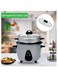 SPJ 1L Automatic Rice Cooker with Steamer 477W Mini Electric Cooker Non-Stick Inner Pot Keep Warm Function &amp; Tempered Glass Lid, Silver