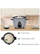 SPJ 1L Automatic Rice Cooker with Steamer 477W Mini Electric Cooker Non-Stick Inner Pot Keep Warm Function &amp; Tempered Glass Lid, Silver