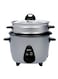 SPJ 1L Automatic Rice Cooker with Steamer 477W Mini Electric Cooker Non-Stick Inner Pot Keep Warm Function &amp; Tempered Glass Lid, Silver