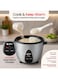 SPJ 1L Automatic Rice Cooker with Steamer 477W Mini Electric Cooker Non-Stick Inner Pot Keep Warm Function &amp; Tempered Glass Lid, Silver