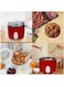 SPJ Electric Rice Cooker 2.2L 1071W with Steamer, Non-Stick Aluminum Pot, Automatic Keep Warm Function &amp; Glass Lid, Red