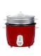 SPJ Electric Rice Cooker 2.2L 1071W with Steamer, Non-Stick Aluminum Pot, Automatic Keep Warm Function &amp; Glass Lid, Red