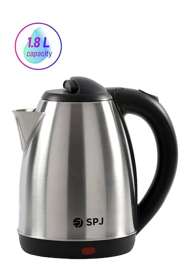 SPJ 1.8L Stainless Steel Electric Kettle 1500W &ndash; 304 Grade Fast Boil, LED Indicator, Auto Shut-Off, Cordless Design for Home &amp; Office