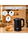 SPJ 1.8L Electric Kettle 1500W Stainless Steel Fast Boil Cordless Water Kettle with Auto Shut-Off, LED Indicator &amp; 360&deg; Base, Black
