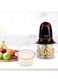 SPJ 1.2L Electric Food Chopper 300W with Glass Bowl, 4-Blade Stainless Steel Meat &amp; Vegetable Grinder, One-Touch Operation, Full Copper Motor, Black &amp; Orange