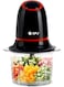 SPJ 1.2L Electric Food Chopper 300W with Glass Bowl, 4-Blade Stainless Steel Meat &amp; Vegetable Grinder, One-Touch Operation, Full Copper Motor, Black &amp; Orange
