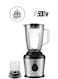 SPJ 500W Blender &amp; Grinder with 1.5L Glass Jar, Stainless Steel 6-Blade System, 50g Grinding Cup, 2 Speeds + Pulse Control, Copper Motor