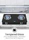 SPJ 2 Burner Automatic Gas Stove with 6mm Tempered Glass Top, Iron Beehive Burners, Heavy-Duty Pan Supports, Auto Ignition, Heat-Resistant Knobs, 10.5mm Gas Inlet, Black