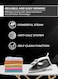 SPJ 1200W Steam Iron with 160ml Water Tank, Burst Steam &amp; Spray Function, Non-Stick Soleplate, Self-Clean System, Adjustable Temperature Control &amp; Overheat Protection &ndash; Black