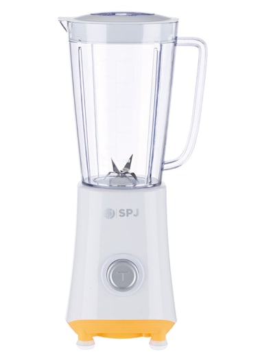 SPJ 300W Blender with 1L Jar, Stainless Steel 4-Blade System, One-Touch Operation, Anti-Slip Base, Smoothie &amp; Juice Maker, Compact Kitchen Blender, White