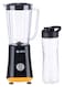 SPJ 300W Personal Blender with 1L Jar &amp; 600ml Sport Bottle, Stainless Steel 4-Blade System, Smoothie &amp; Juice Maker, Portable Blender, Anti-Slip Base, Black