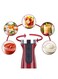 SPJ 600W Hand Blender Set with 700ml Mixing Cup &amp; 500ml Chopper, Stainless Steel Blades, Detachable Stick Blender, Multi-Function Kitchen Blender, Red, 1 Year Warranty