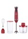SPJ 600W Hand Blender Set with 700ml Mixing Cup &amp; 500ml Chopper, Stainless Steel Blades, Detachable Stick Blender, Multi-Function Kitchen Blender, Red, 1 Year Warranty