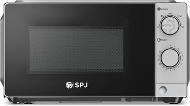 SPJ 20L Microwave Oven 700W, Silver   5 Power Levels, Defrost Function, 35-Minute Timer &amp; Mechanical Knob Control