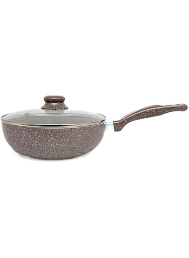 EASY COOK Marble Coated Wok Pan   Non-Stick Stir-Fry Pan with Marble Coating (24cm)
