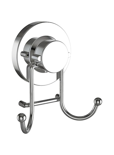 HOME SO Suction Cup Hooks for Shower, Bathroom, Kitchen, Glass Door, Mirror, Tile &ndash; Loofah, Towel, Coat, Bath Robe Hook Holder for Hanging up to 15 lbs &ndash; Rustproof Chrome Stainless Steel (1-Pack)