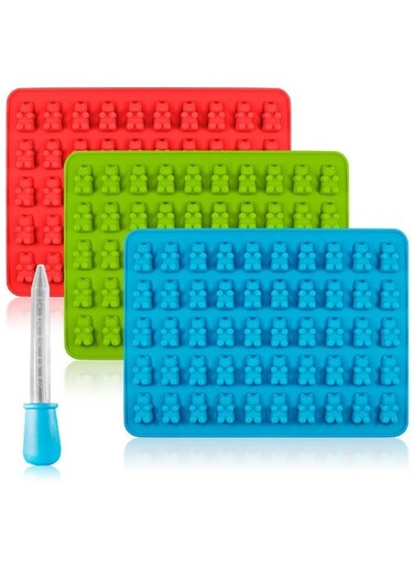 Silicone Molds &amp; Ice Cube Trays, 3 Pack Jelly Molds, Chocolate Molds, Soap Molds - Bear