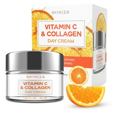 Vitamin C and Collagen Face Moisturizer - Dermatologist Tested - Anti-Aging, Skin Tightening, Brightening Vitamin C Face Cream - Cruelty Free Korean Skin Care For All Skin Types - 1.69 Fl. oz