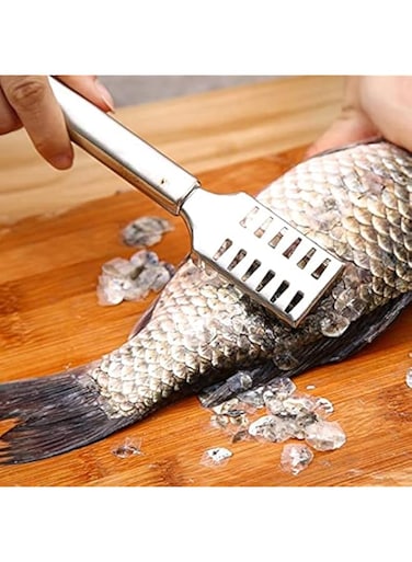 SOLDOUT&trade; Fish Scale Remover Stainless Steel Fish Scale Remover Cleaner Scraper Kitchen Peeler Tool (Silver)