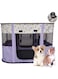 Emopaw Foldable Pet Playpen, Portable Dog Cat Rabbit Pig Puppy Playpen, Fabric Pet Kennel Fences Cat Delivery Room Indoor/Outdoor with Carrying Case (M (80 x 60 x 55 cm), Purple)