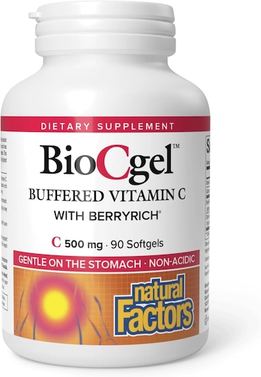 Natural Factors Biocgel High Absorption Ascorbate C, 500 Mg, 90 Softgel